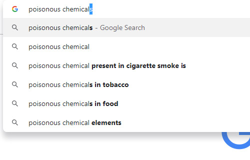「Poisonous chemical」の検索候補