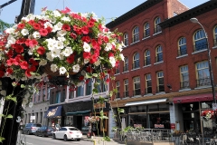 Red and white on street